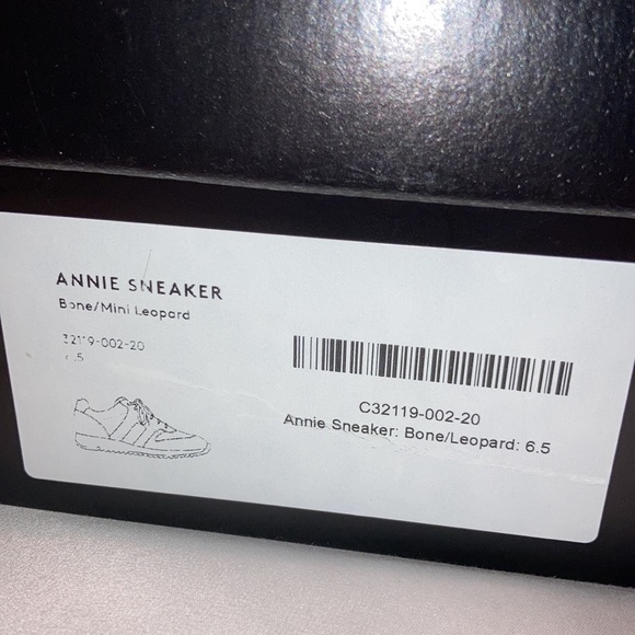 Able Annie Sneaker 6.5 white leather & tan leopard print suede LIKE NEW IN BOX - Picture 5 of 10